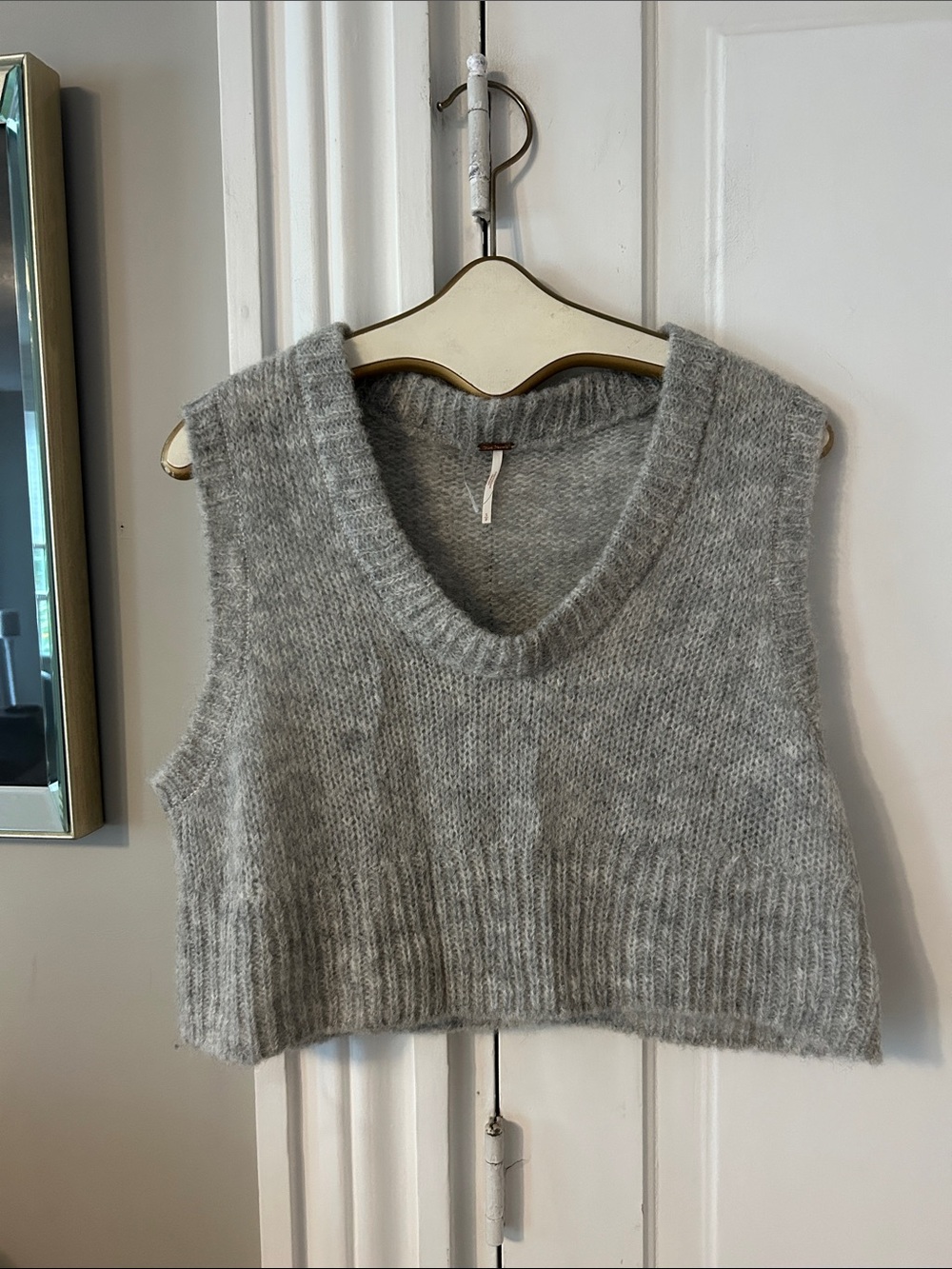 Free People fuzzy cropped sweater